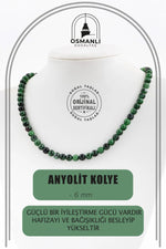 Anyolit 6 mm Dizi Doğal Taş Kolye