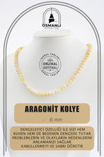 Aragonit 6 mm Dizi Doğal Taş Kolye