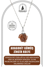 Aragonit Doğal Taş Gümüş Zincir Kolye