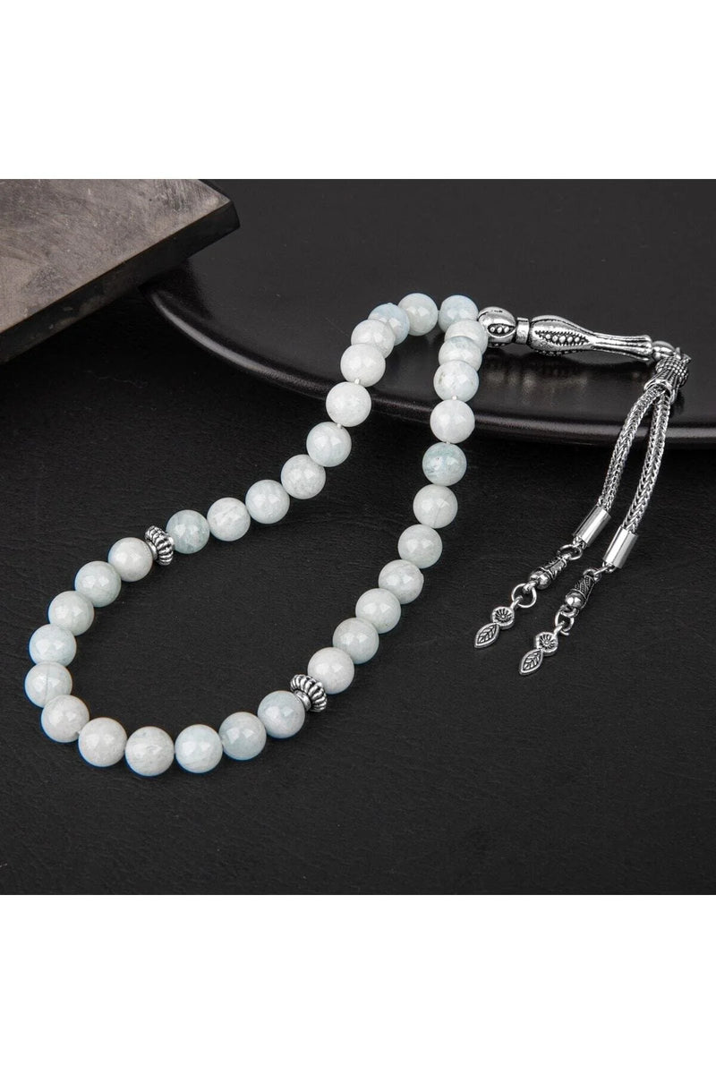 Akuamarin Doğal Taş Tesbih 33lük - 8mm