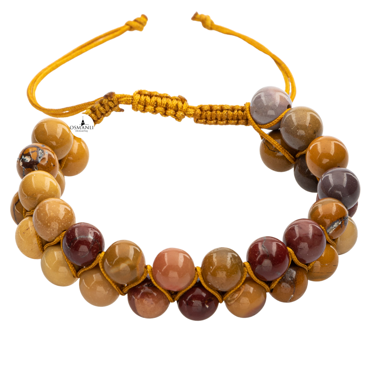 Jasper 8mm Çift Sıra Makrome Doğal Taş Bileklik