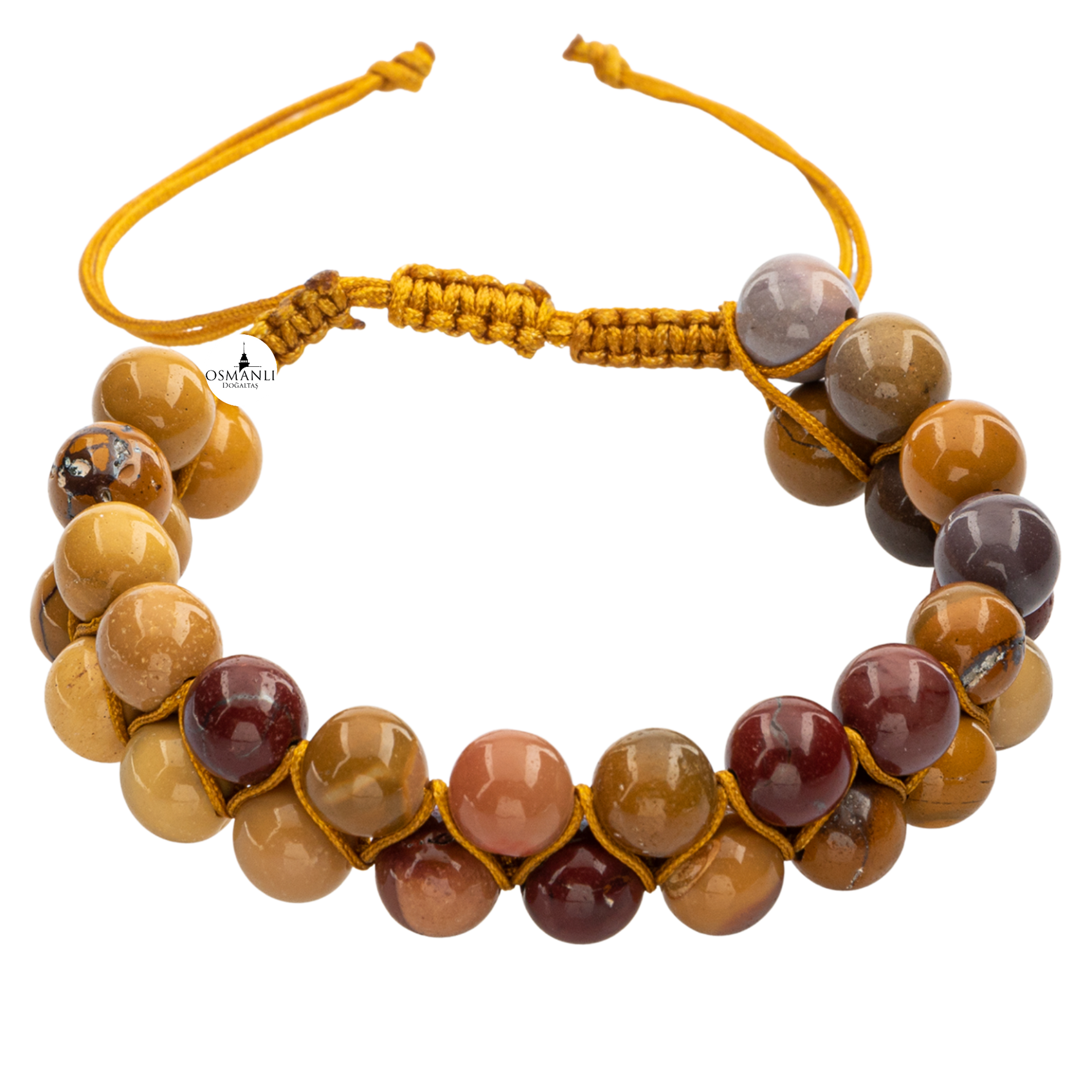 Jasper 8mm Çift Sıra Makrome Doğal Taş Bileklik