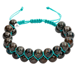 Azurit 8mm Çift Sıra Makrome Doğal Taş Bileklik