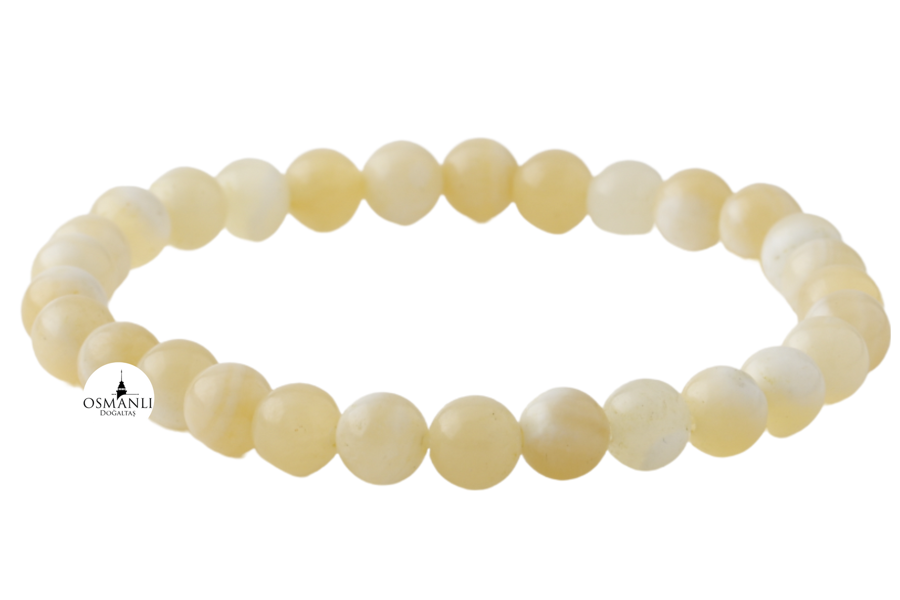 Aragonit 6mm Doğal Taş Bileklik