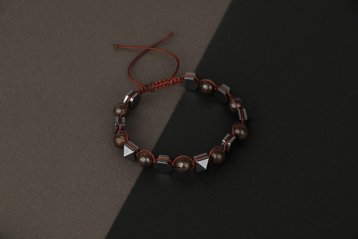 Bronzit-Hematit Doğal Taş Bileklik