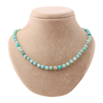 Amazonit 6 mm Düğümlü Doğal Taş Kolye