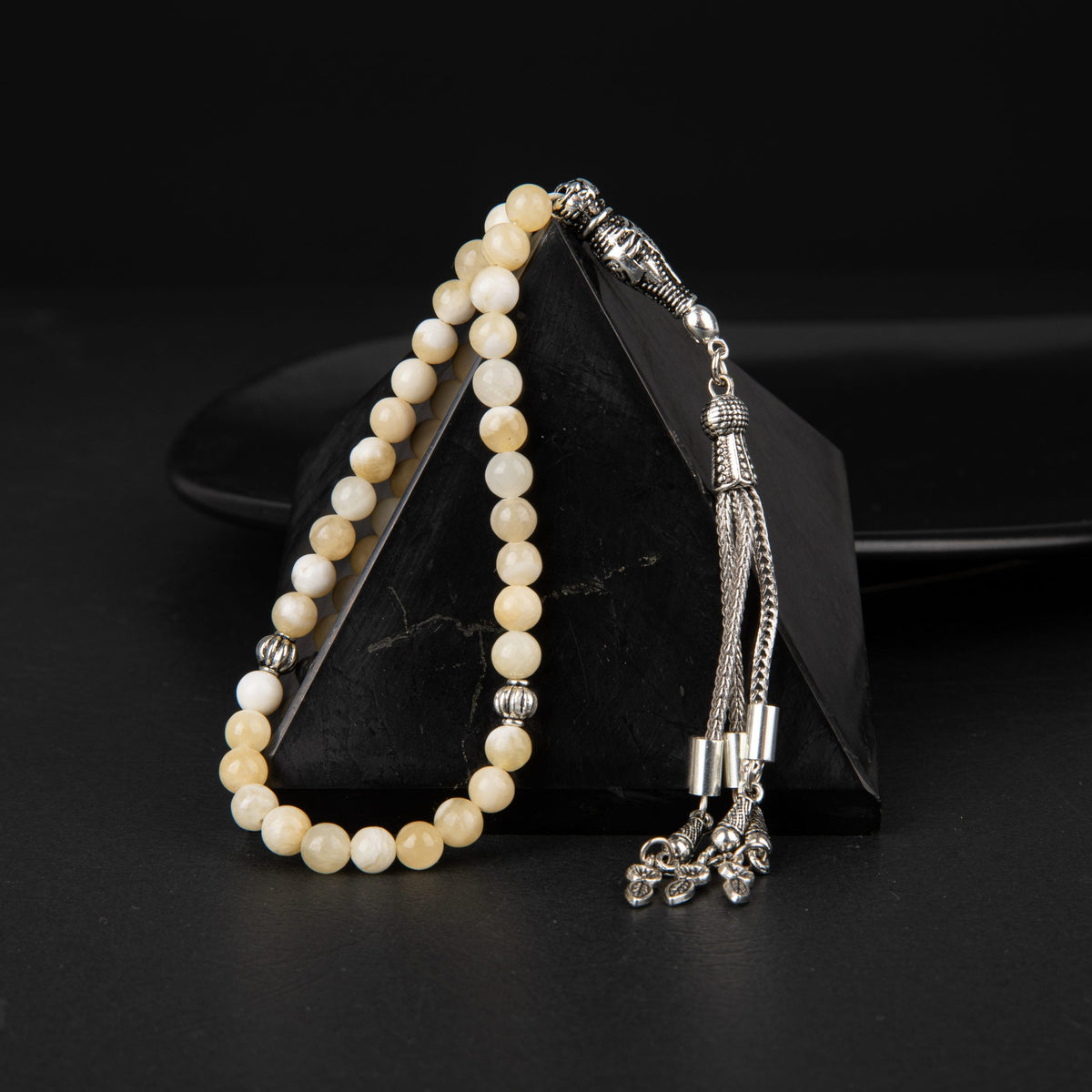 Aragonit Doğal Taş Tesbih 33lük - 6mm