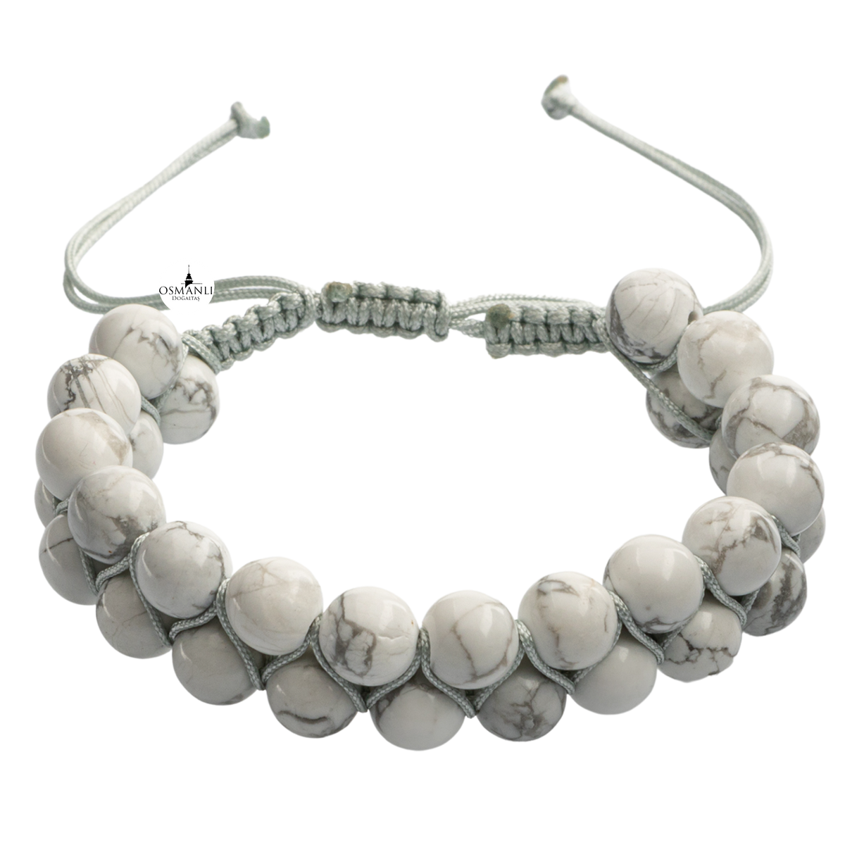 Havlit 8mm Çift Sıra Makrome Doğal Taş Bileklik
