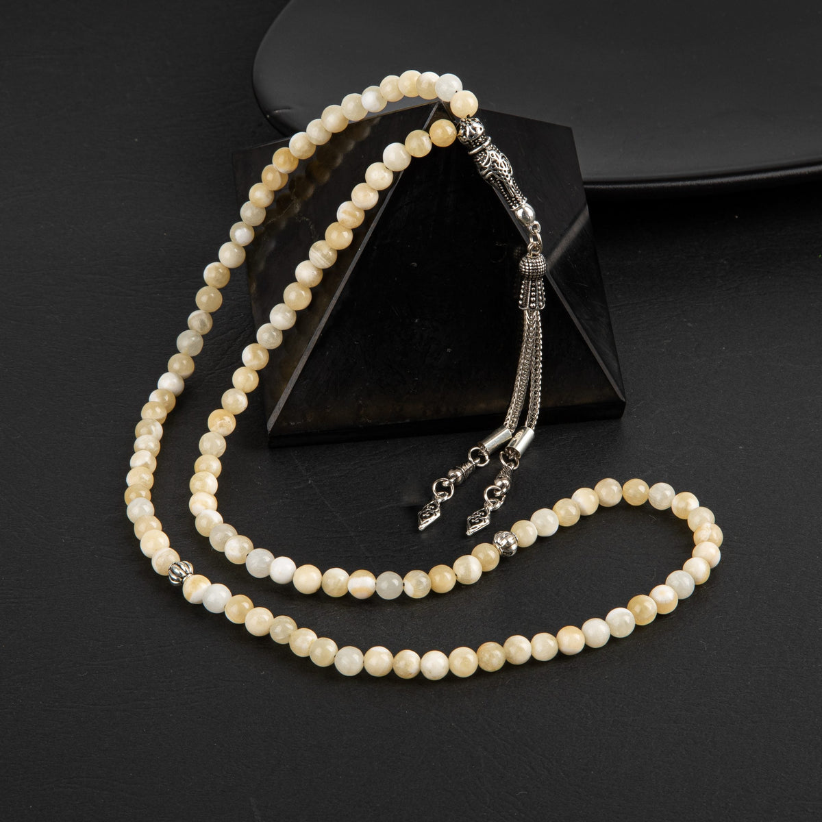 Aragonit Doğal Taş Tesbih 99luk - 6mm