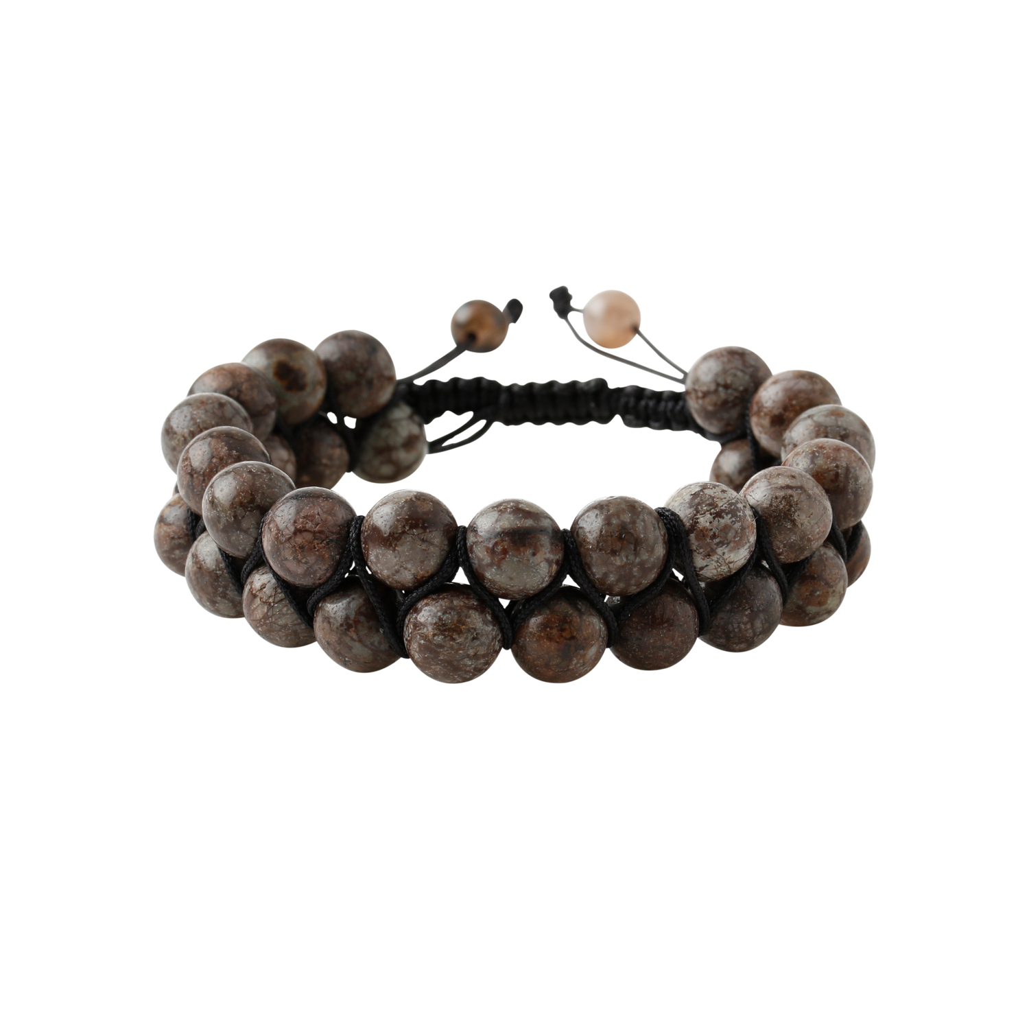 Riyolit 8mm Çift Sıra Makrome Doğal Taş Bileklik