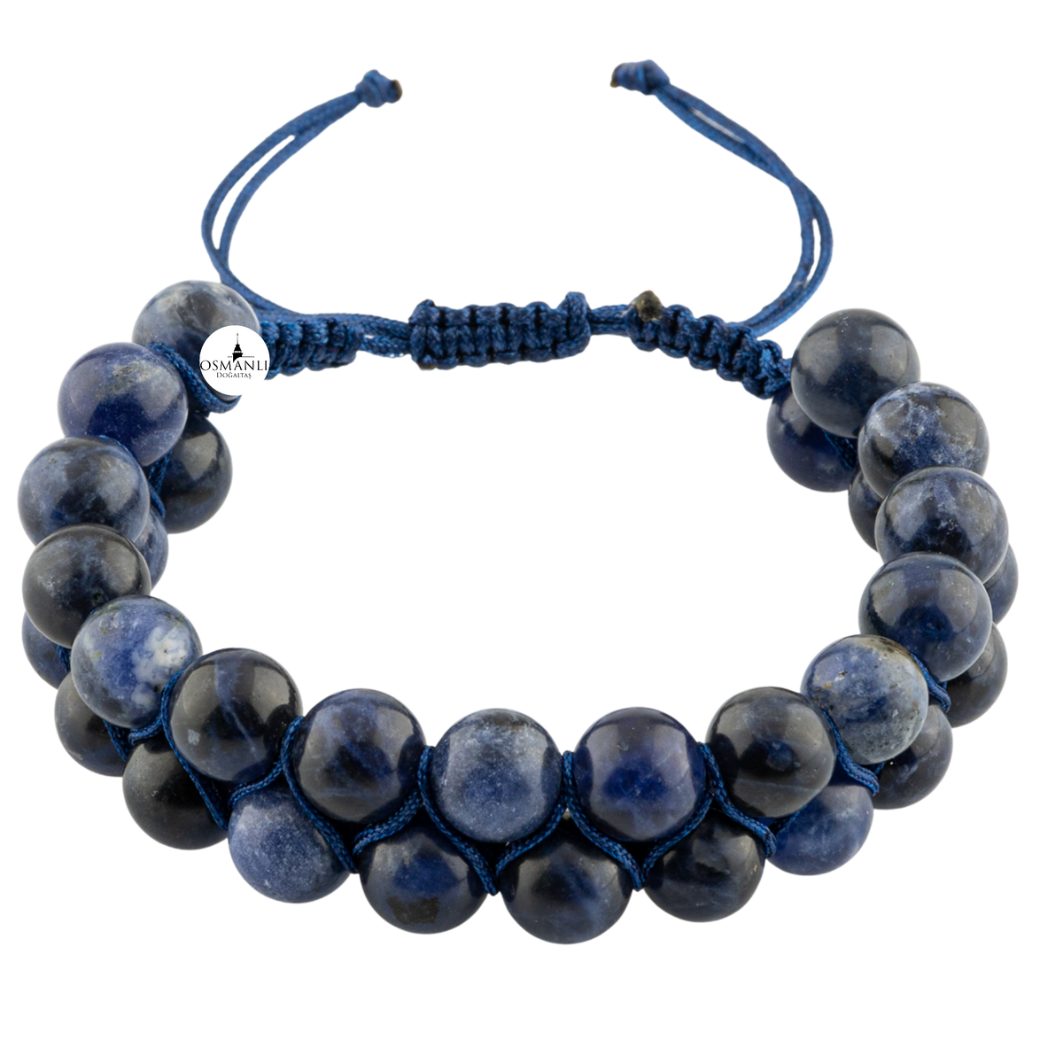 Sodalit 8mm Çift Sıra Makrome Doğal Taş Bileklik