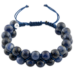 Sodalit 8mm Çift Sıra Makrome Doğal Taş Bileklik