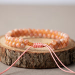Güneş Taşı 4mm Çift Sıra Doğal Taş Bileklik