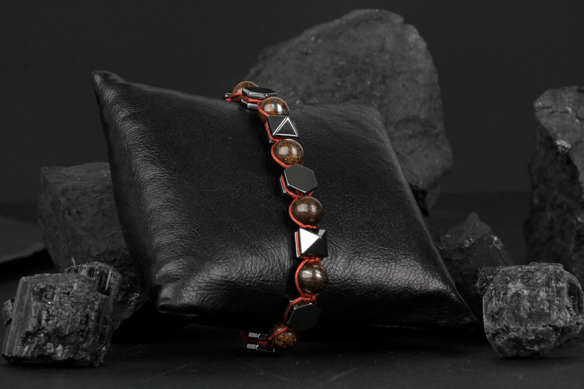 Bronzit-Hematit Doğal Taş Bileklik