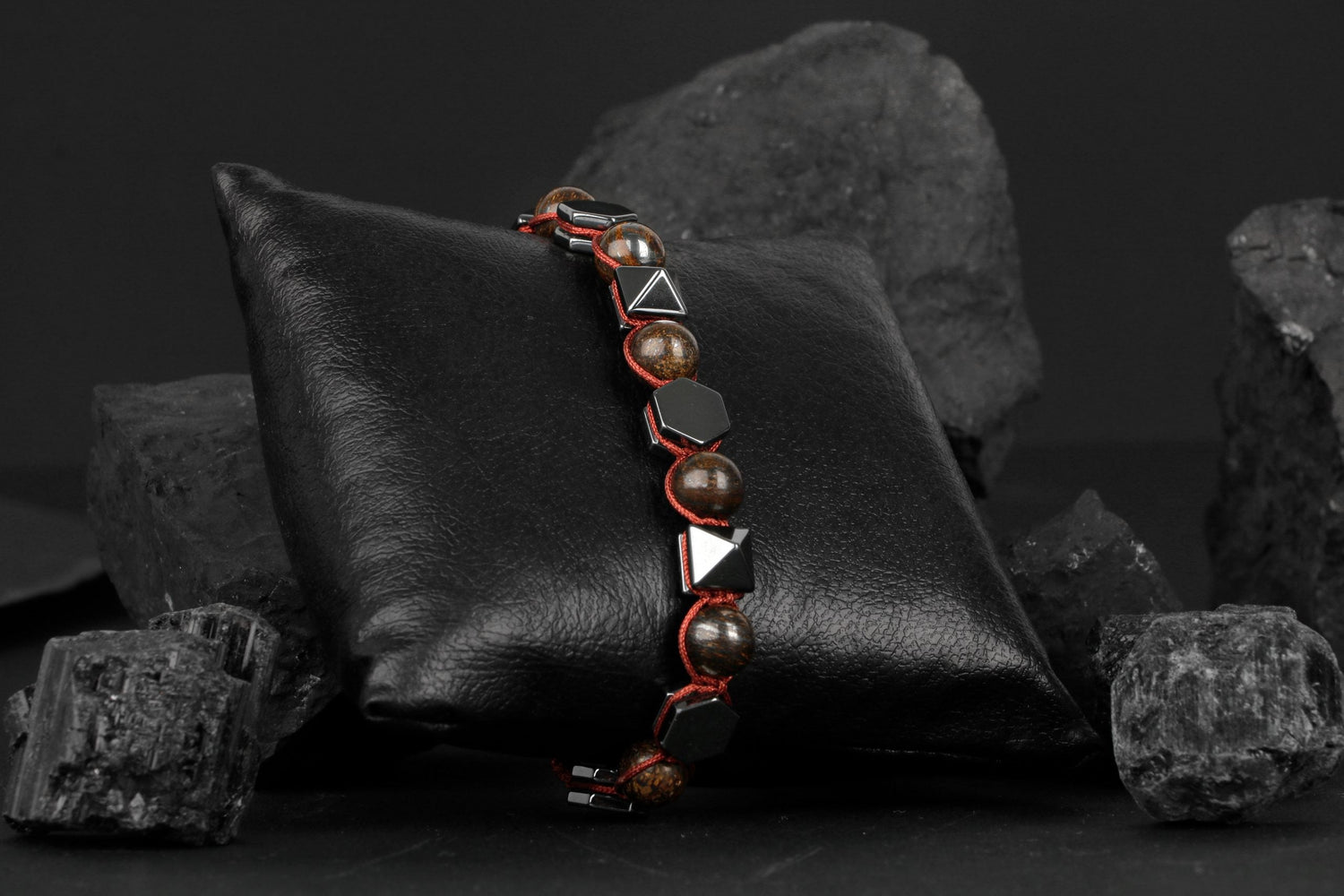 Bronzit-Hematit Doğal Taş Bileklik