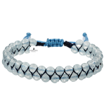 Akuamarin 4mm Çift Sıra Doğal Taş Bileklik