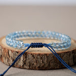 Akuamarin 3-4mm Çift Sıra Doğal Taş Bileklik