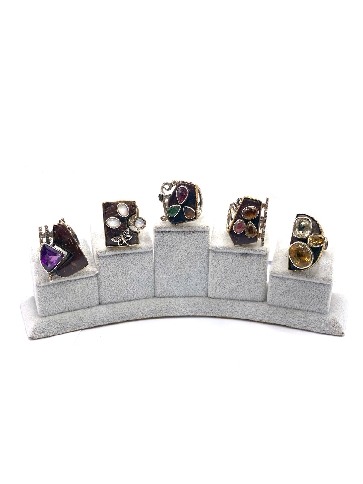 Beyaz Süt Opal Doğal Taş Ayarlanabilir Yüzük 925 Ayar Gümüş