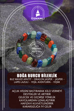 Boğa Burcu Bileklik Buz Mavizi Apatit, Dragon Jasper, Jasper, Lapis Lazuli, Yeşil Aventurin, Yeşim