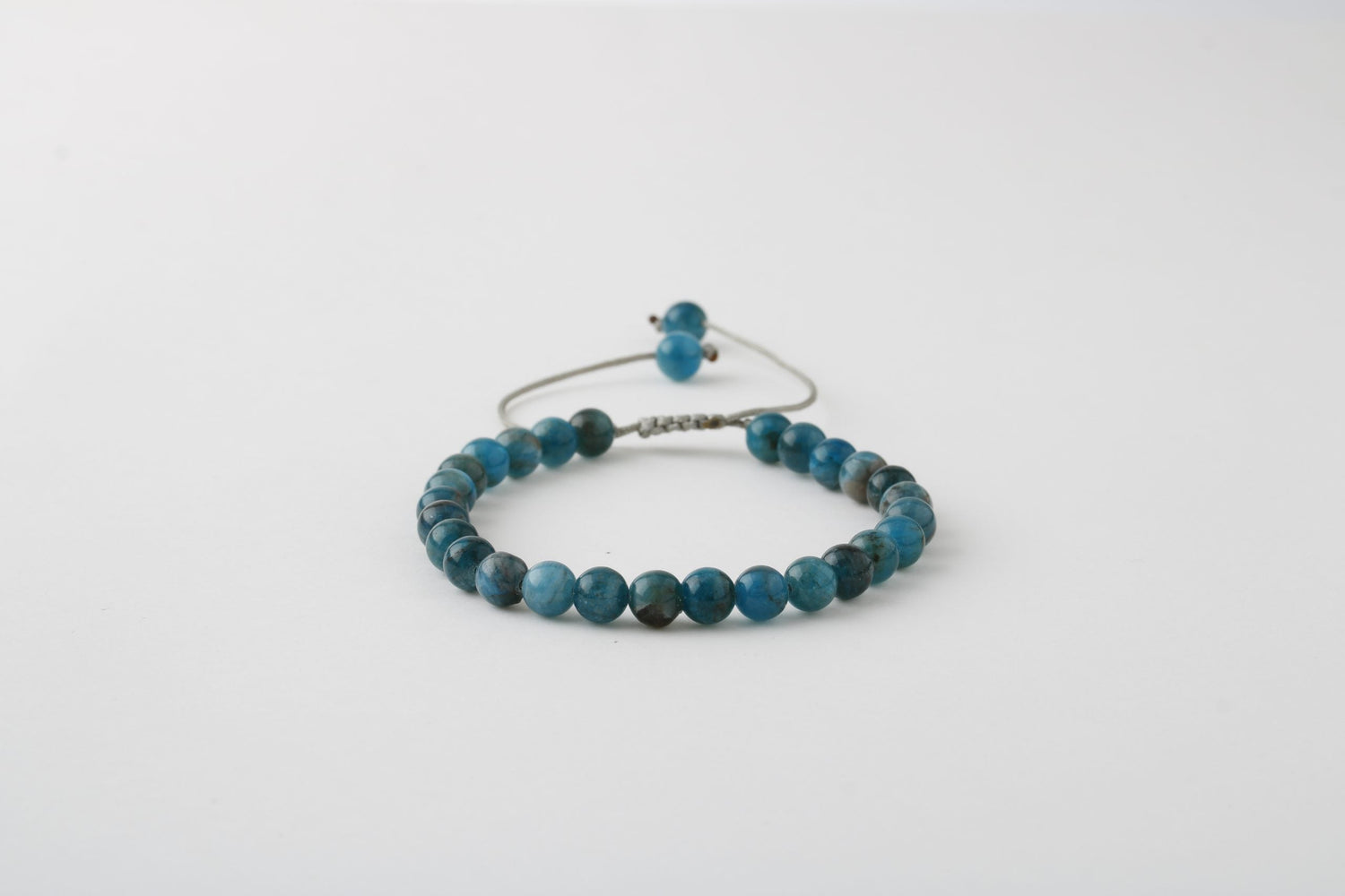 Mavi Apatit 6mm Merdiven Kapama Doğal Taş Bileklik