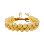 Sitrin 8mm Çift Sıra Makrome Doğal Taş Bileklik