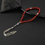 Kırmızı Akik Doğal Taş Tesbih 33lük - 6mm