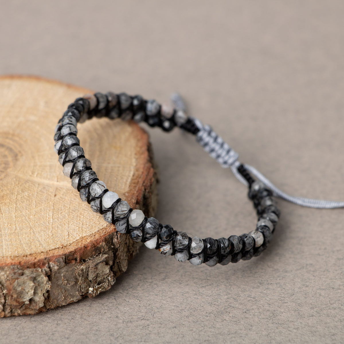 Rutilli Kuvars 3-4mm Çift Sıra Doğal Taş Bileklik