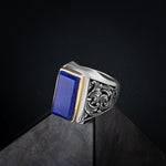 Lapis Doğal Taş Özel Koleksiyon İrityumlu (Kararmaz) Gümüş Yüzük