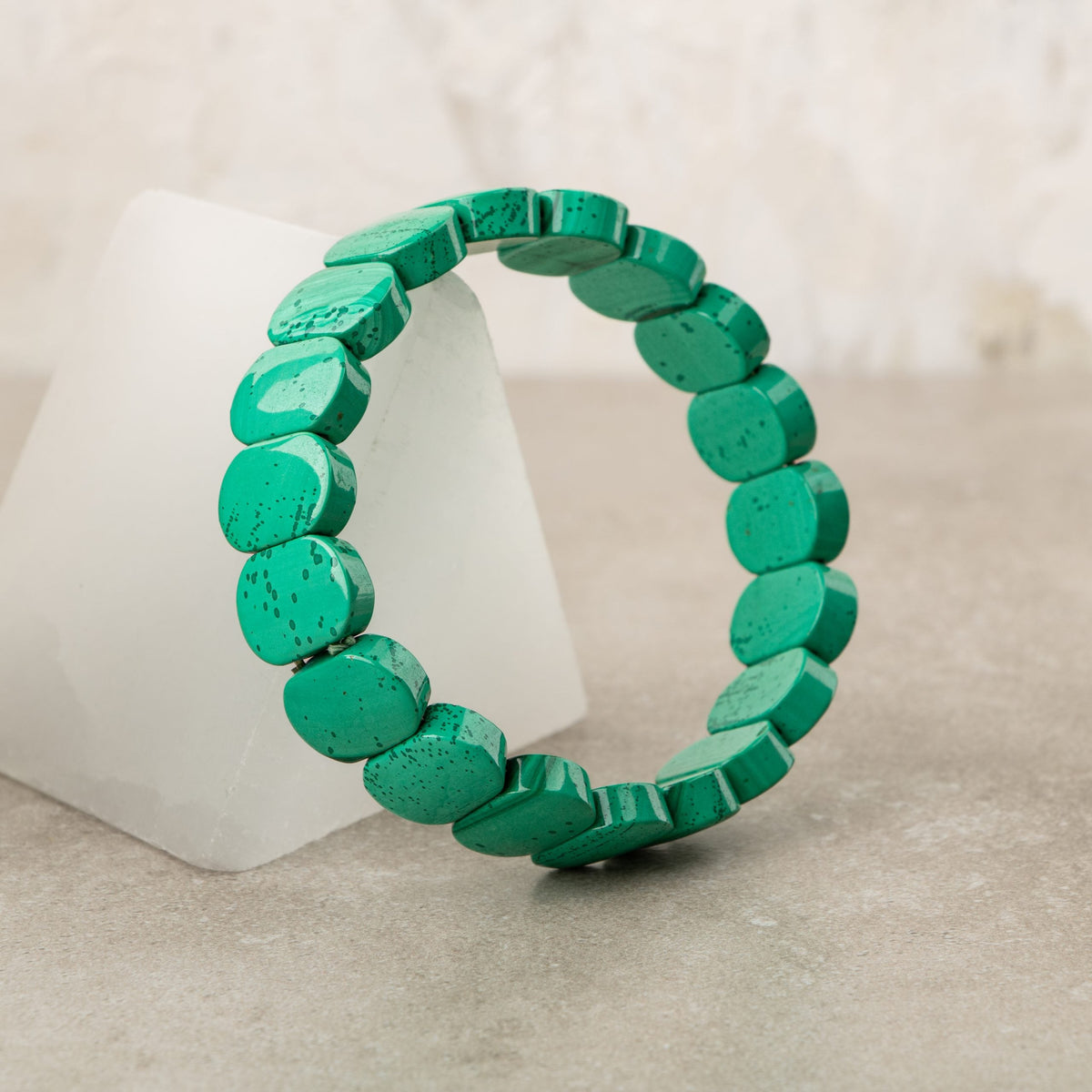 Malakit Doğal Taş Geniş Kesim Bileklik