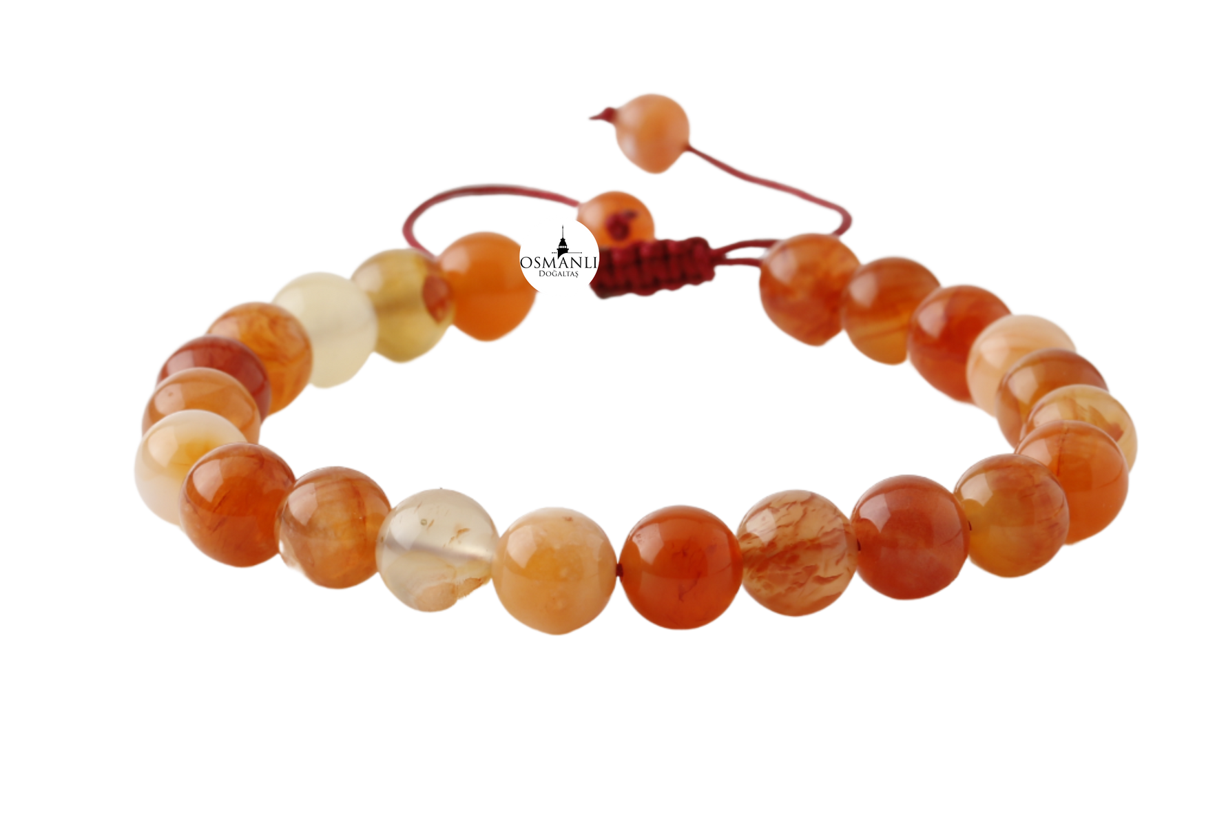 Madagaskar Akiği 8mm Merdiven Kapama Doğal Taş Bileklik