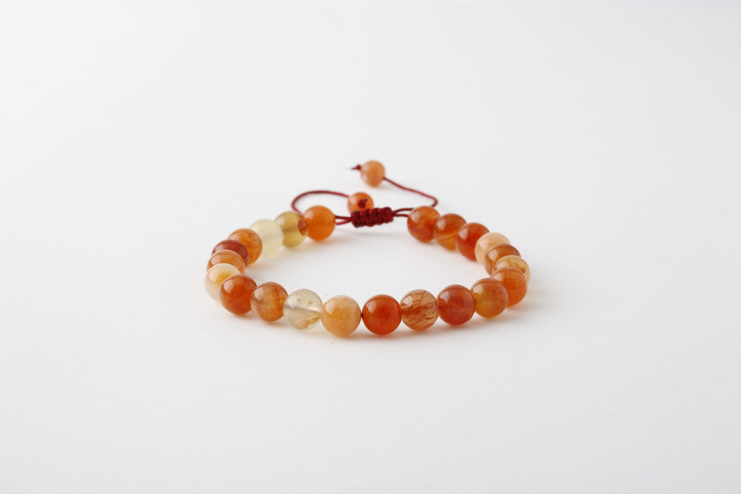 Karnelyan Akik 8mm Merdiven Kapama Doğal Taş Bileklik