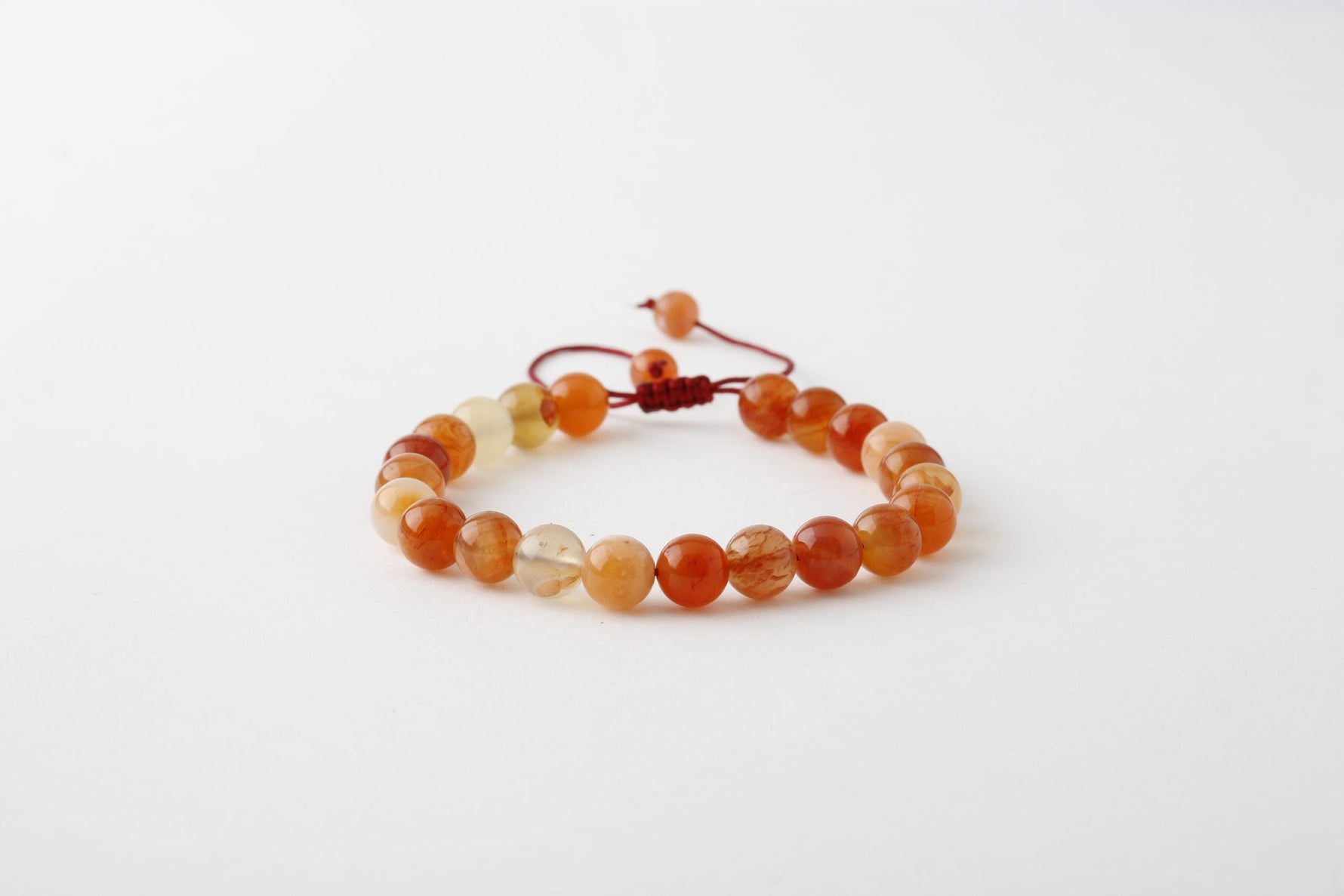 Karnelyan Akik 8mm Merdiven Kapama Doğal Taş Bileklik