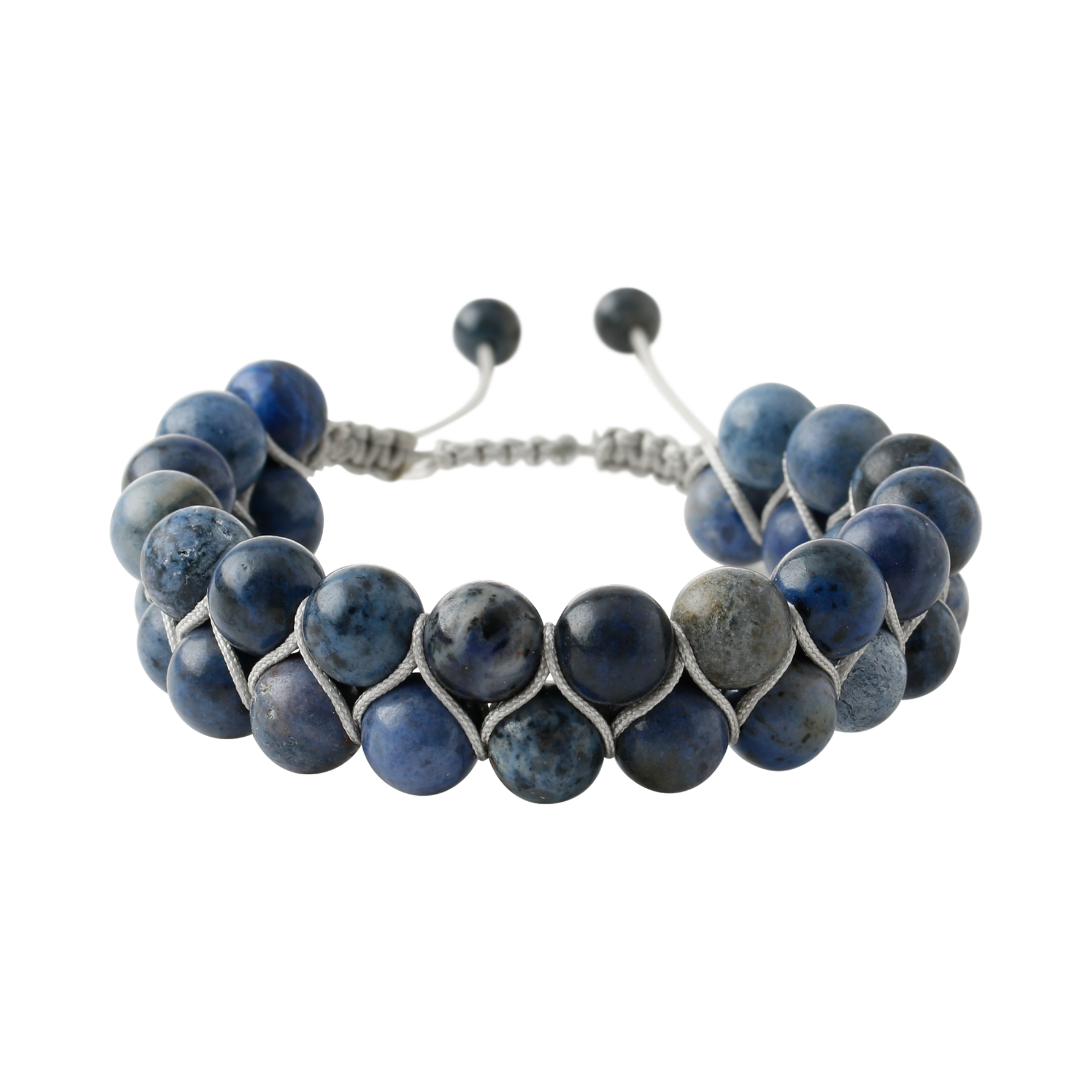 Sodalit 8mm Çift Sıra Makrome Doğal Taş Bileklik
