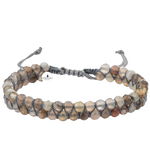 Botswana Akiği 3-4mm Çift Sıra Doğal Taş Bileklik