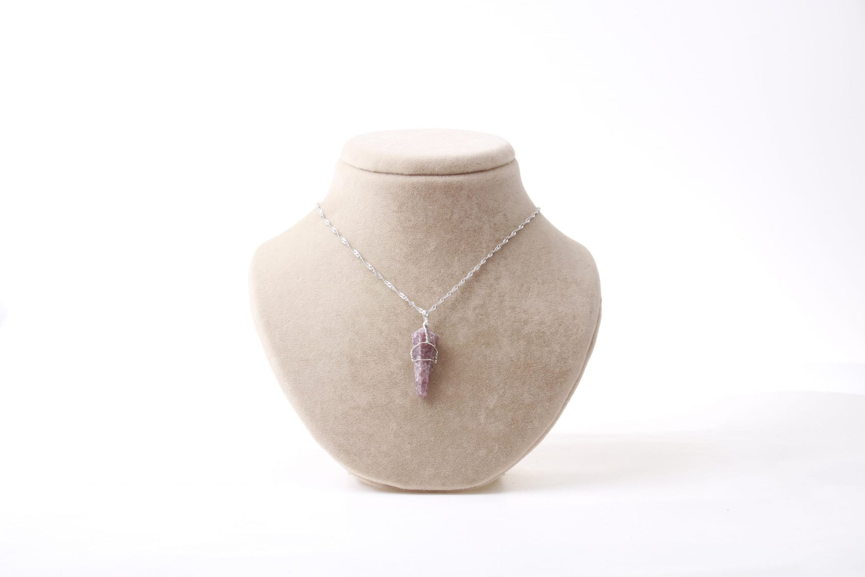 Çeroit Doğal Taş Kolye Ucu 3x1 cm, Gümüş Zincir