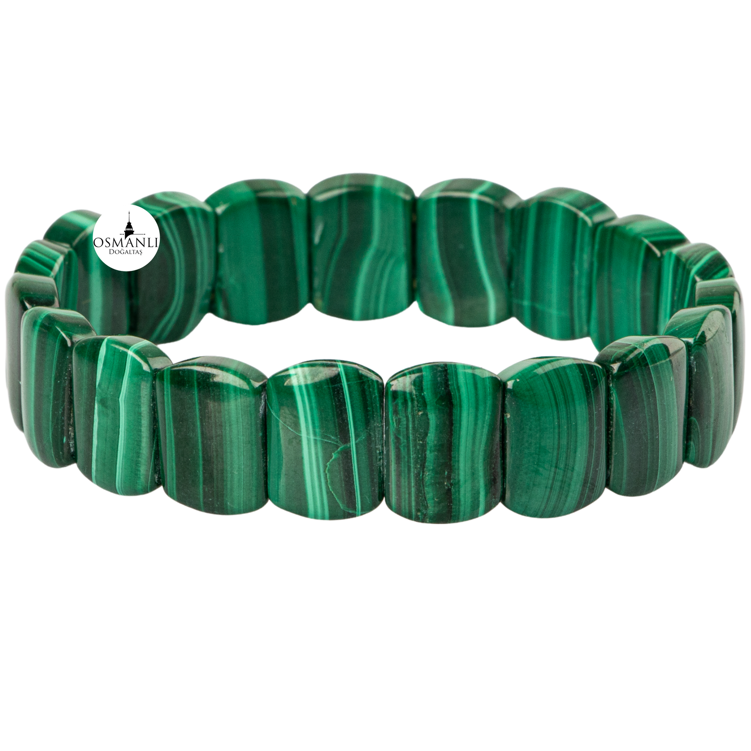 Malakit Doğal Taş Geniş Kesim Bileklik