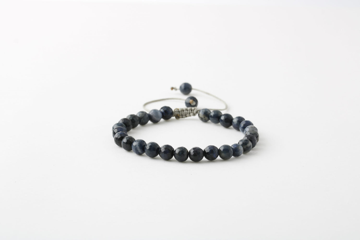 Dumortierit 6mm Merdiven Kapama Doğal Taş Bileklik