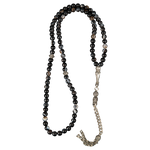 Siyah Göz Akik Doğal Taş Tesbih 99luk - 6mm