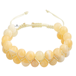 Aragonit 8mm Çift Sıra Makrome Doğal Taş Bileklik