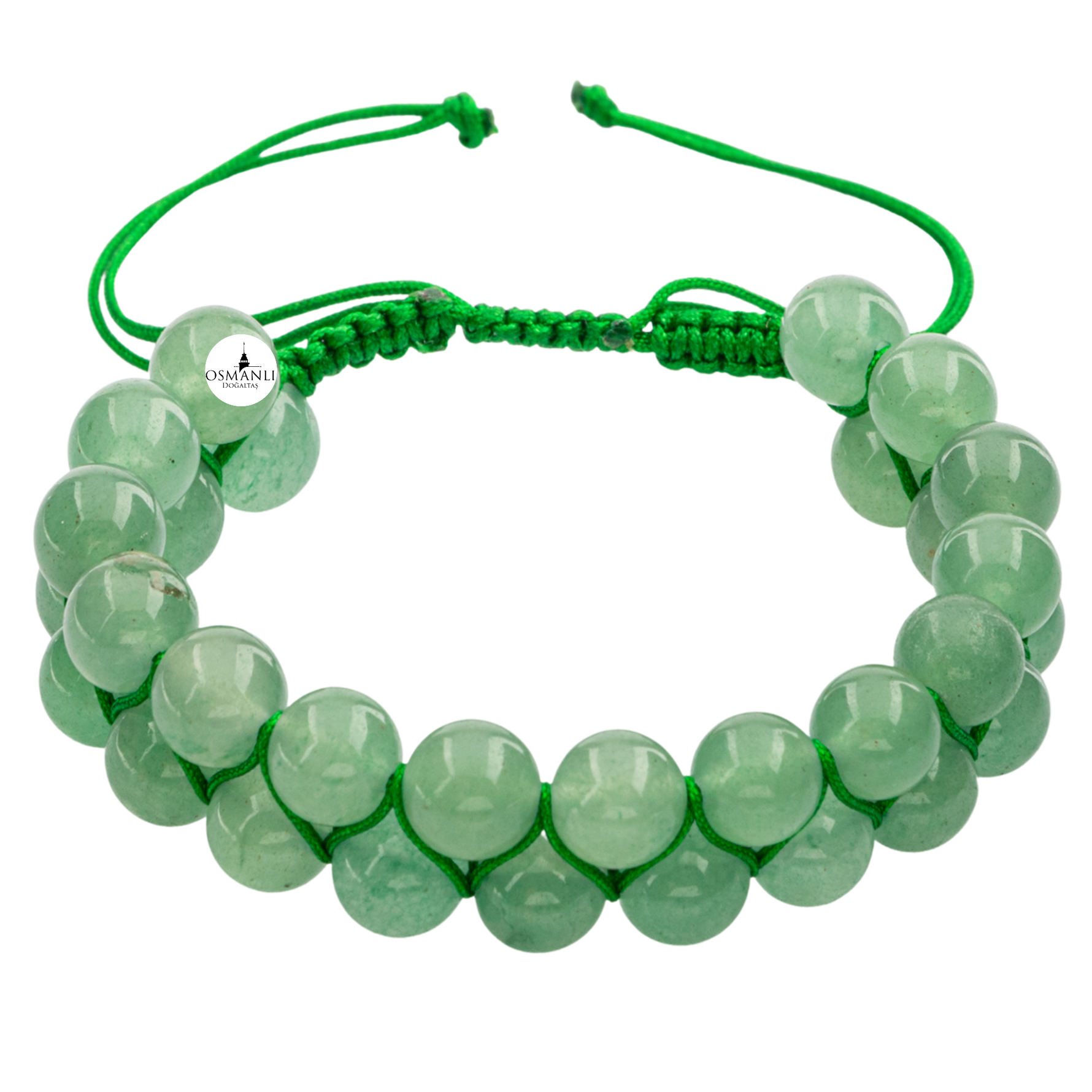 Yeşil Aventurin 8mm Çift Sıra Makrome Doğal Taş Bileklik