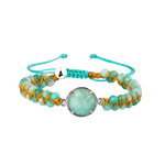 Amazonit Doğal Taş Makrome Bileklik