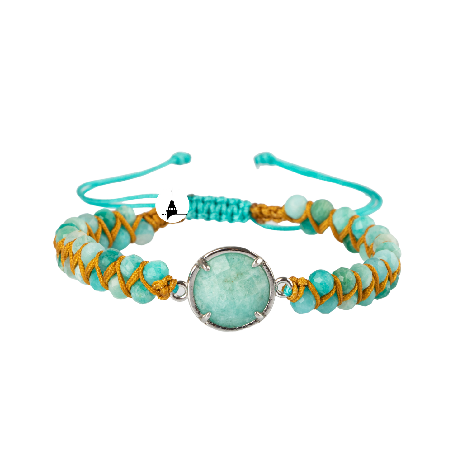 Amazonit Doğal Taş Makrome Bileklik