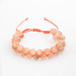 Güneş Taşı 8mm Çift Sıra Makrome Doğal Taş Bileklik