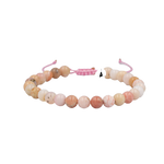 Opal Pembe 6mm Merdiven Kapama Doğal Taş Bileklik