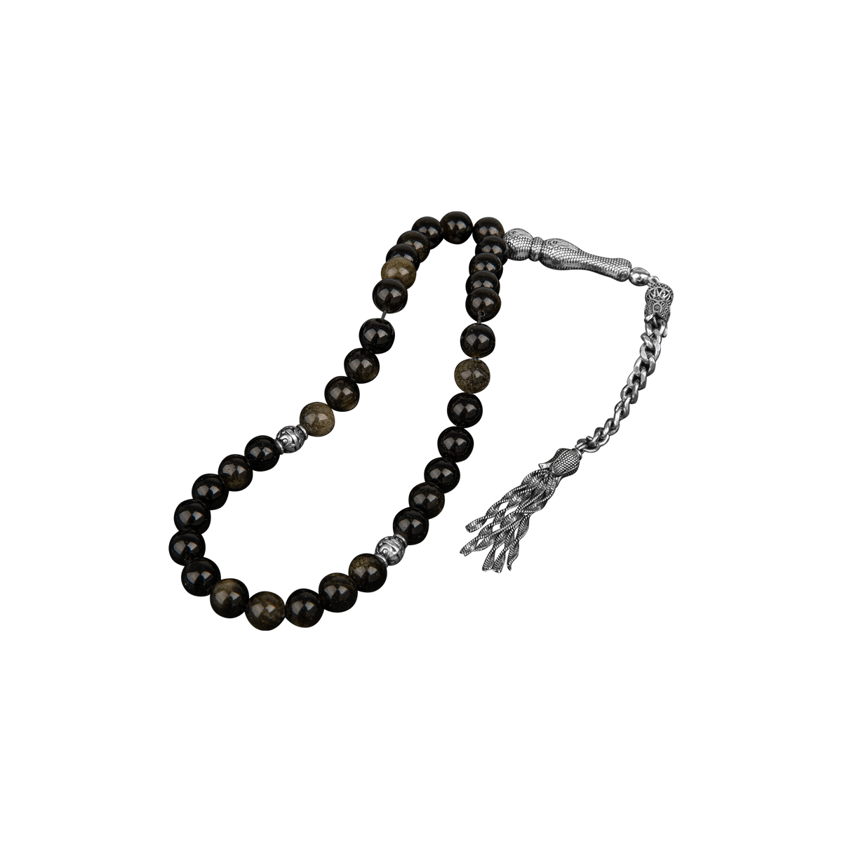 Golden Obsidyen Doğal Taş Tesbih 33lük - 8mm