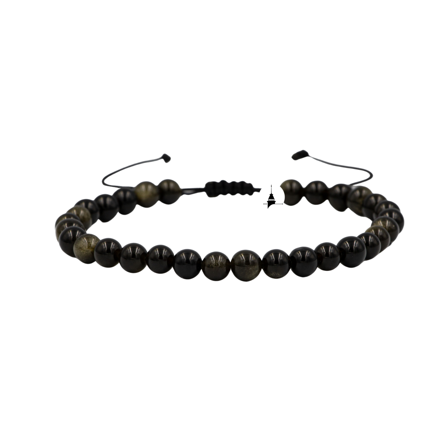 Golden Obsidyen 6mm Merdiven Kapama Doğal Taş Bileklik