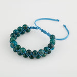 Mavi Apatit 8mm Çift Sıra Makrome Doğal Taş Bileklik