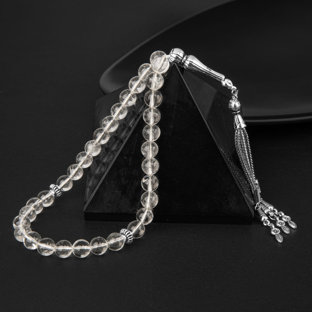 Kristal Kuvars Doğal Taş Tesbih 33lük - 8mm