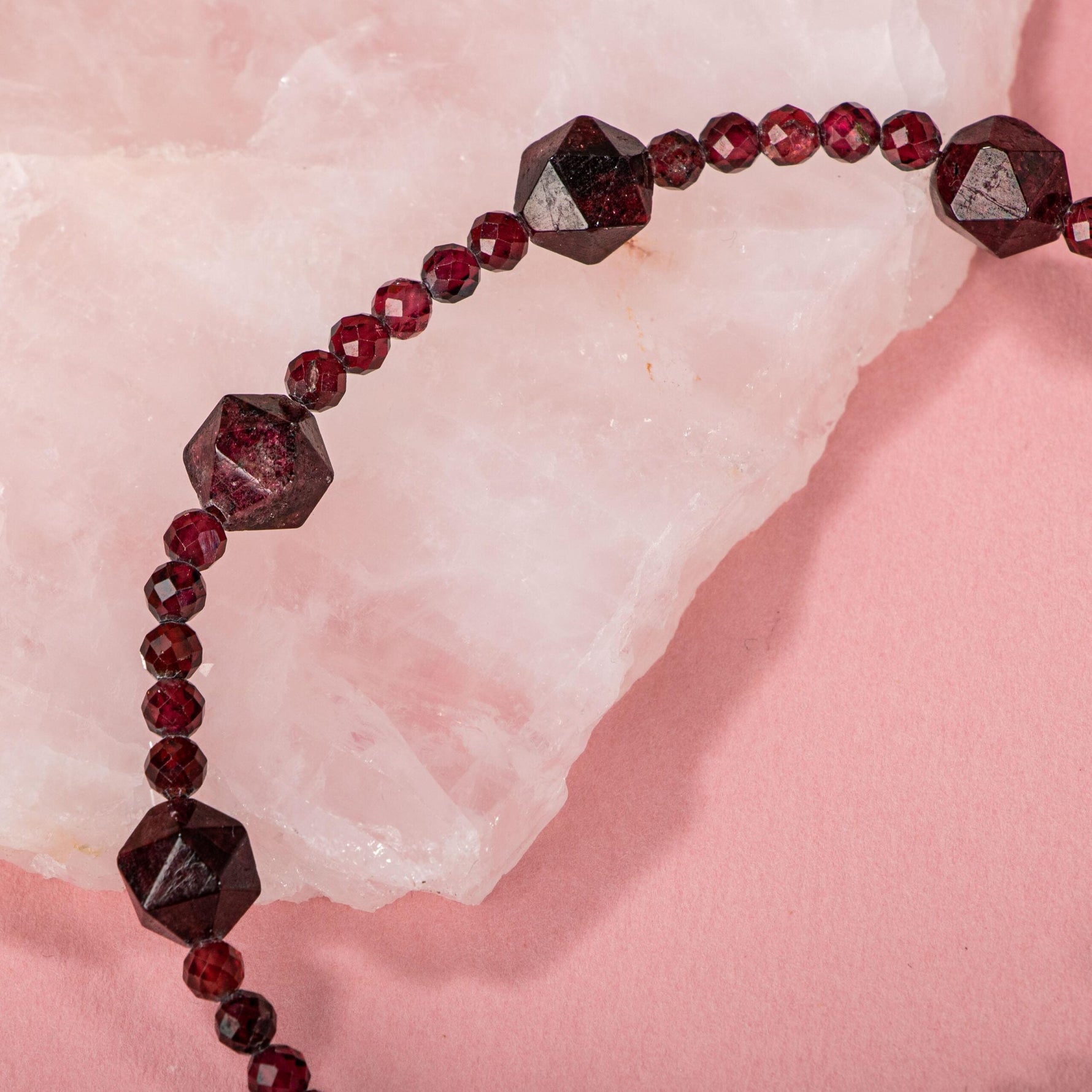 Lal Doğal Taş Gümüş Bileklik