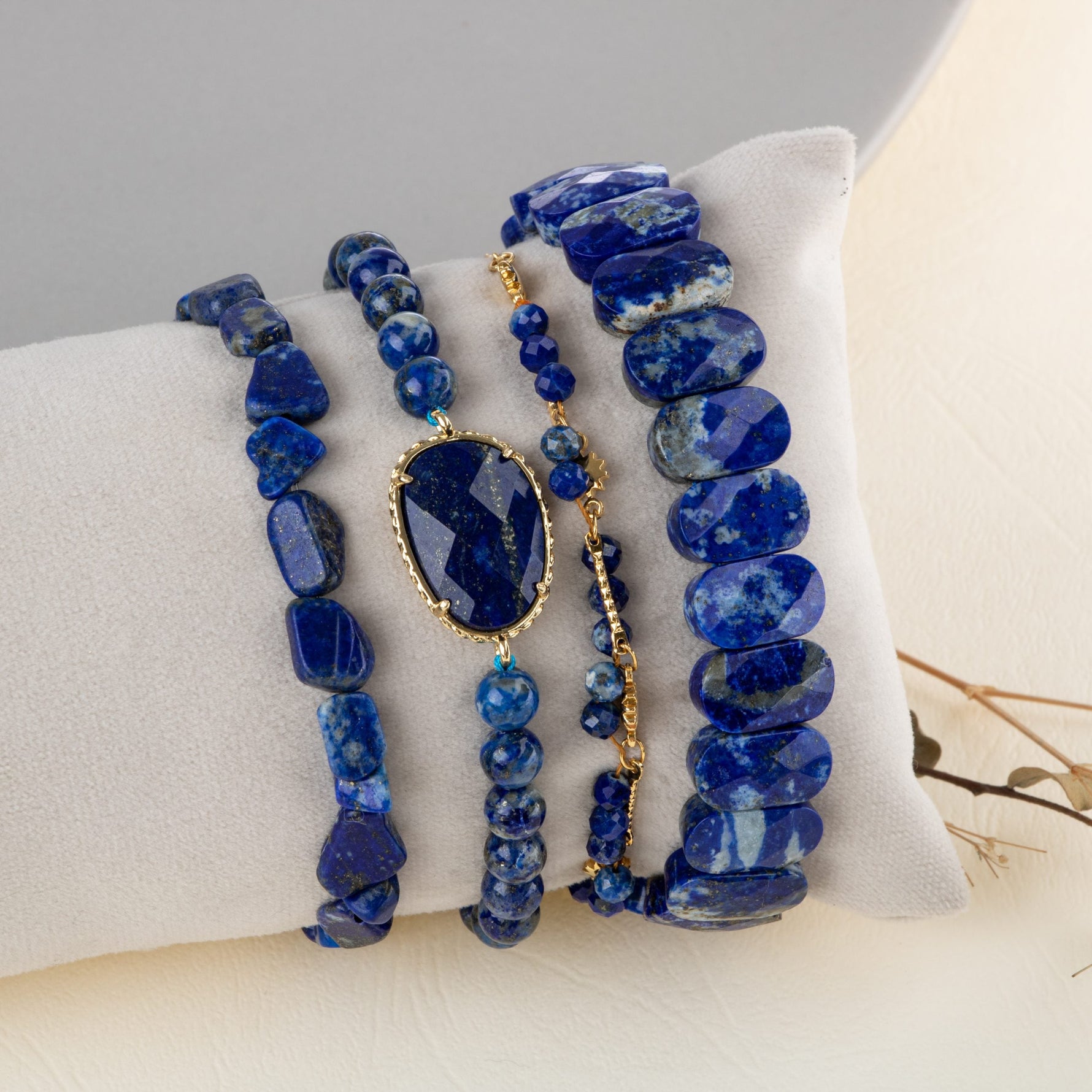 Lapis Lazuli Doğal Taş Kadın Bileklik Seti